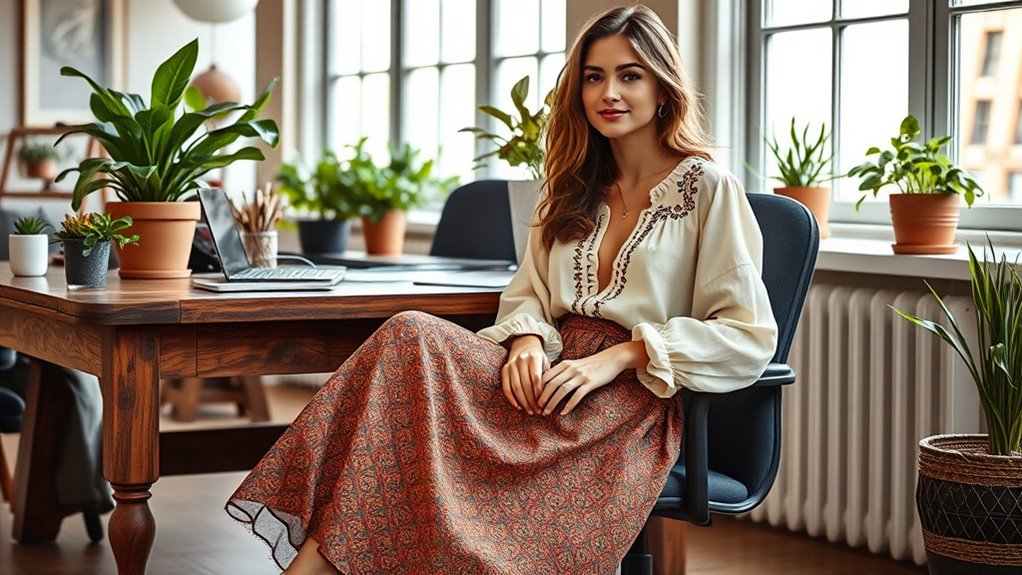 flowy boho comfortable polished