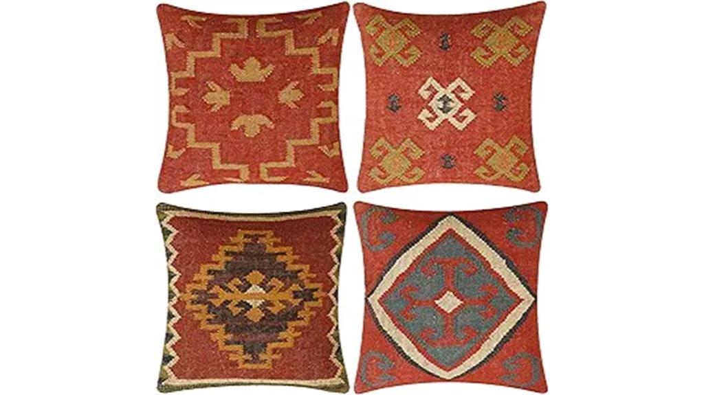 four vintage kilim cushion covers