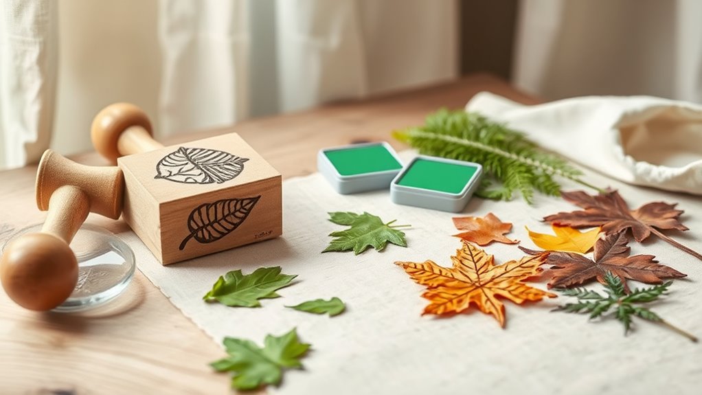 gather diverse leaves and supplies