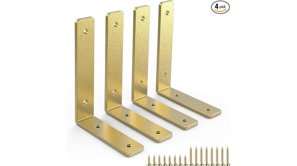 gold 6 inch shelf brackets