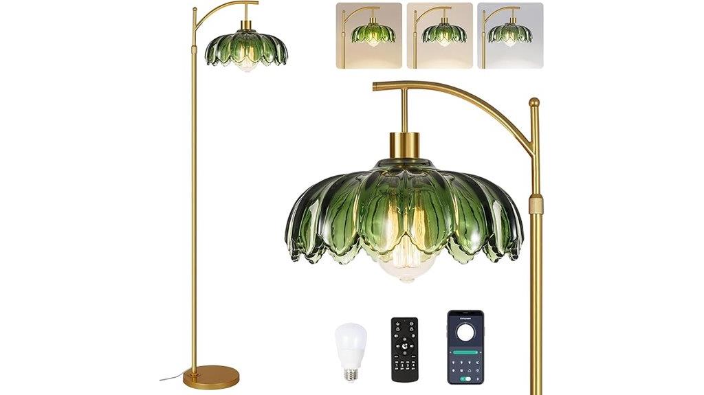 gold glass dimmable lamp