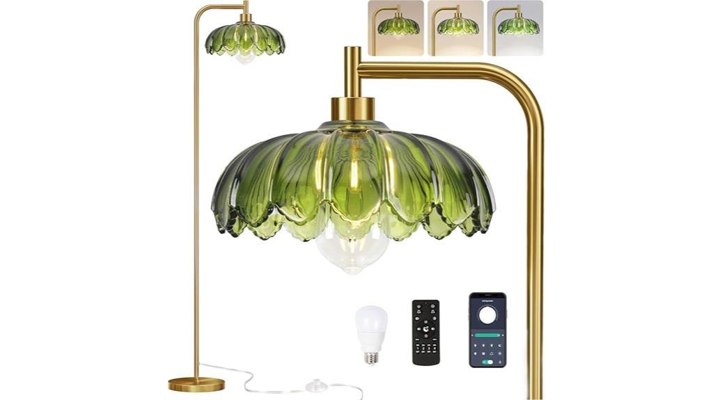 gold glass floor lamp
