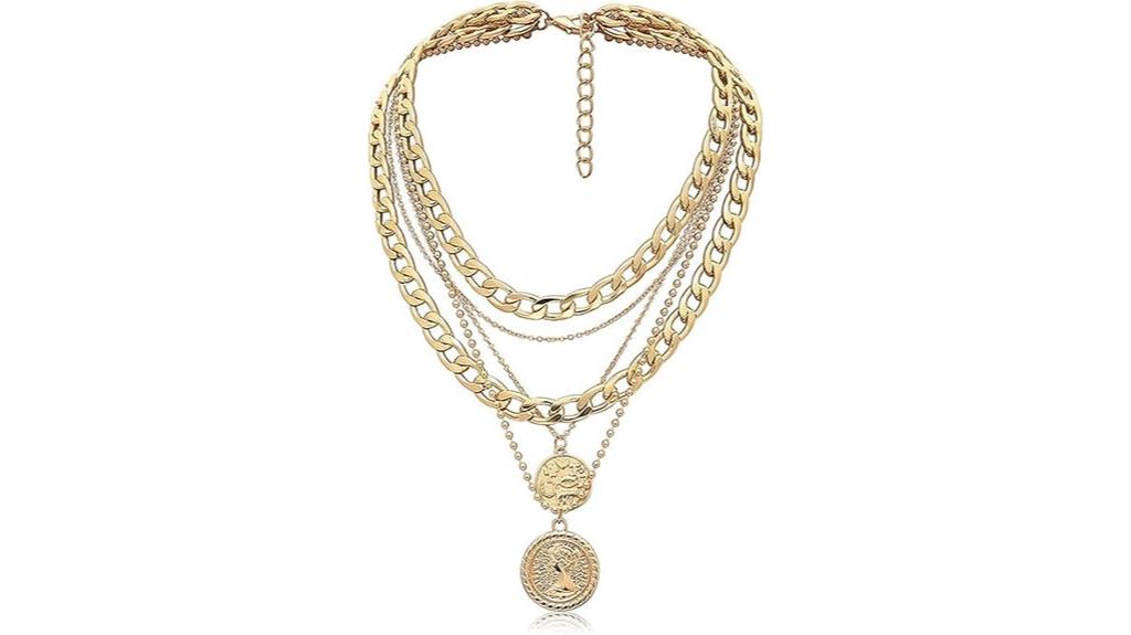 gold layered coin necklaces