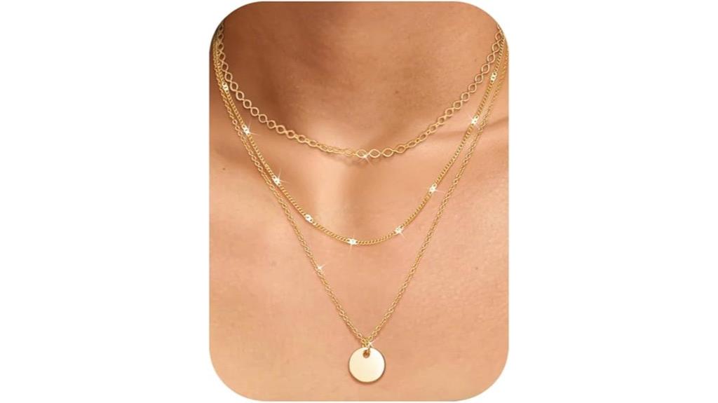 gold layered necklace set