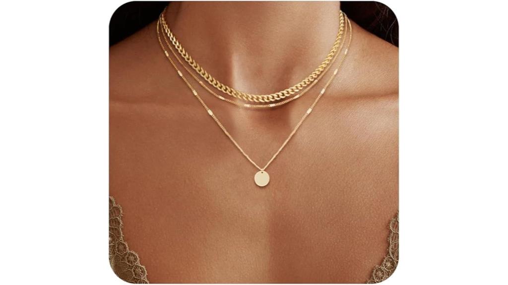 gold plated layering necklaces