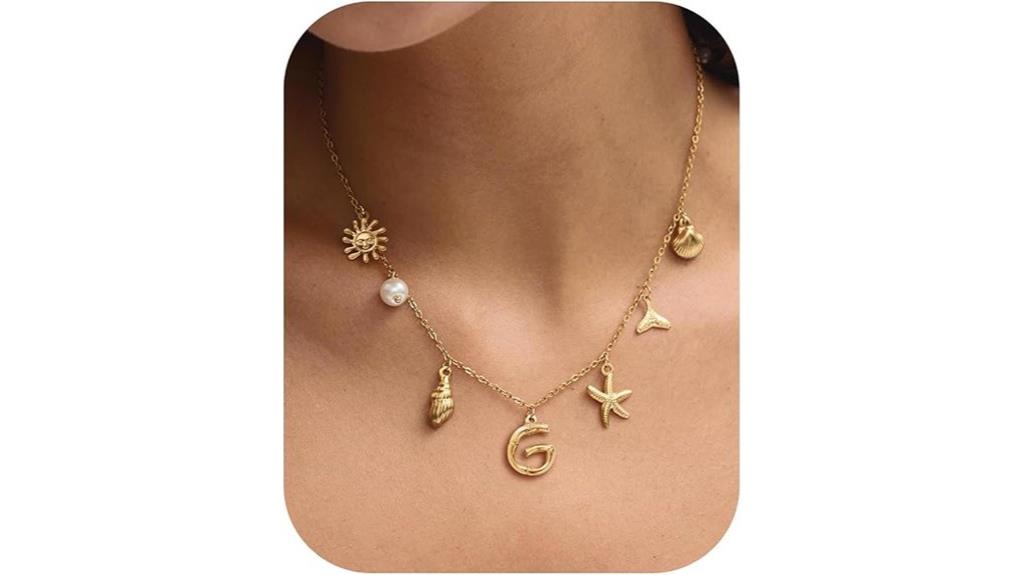 gold plated shell necklace