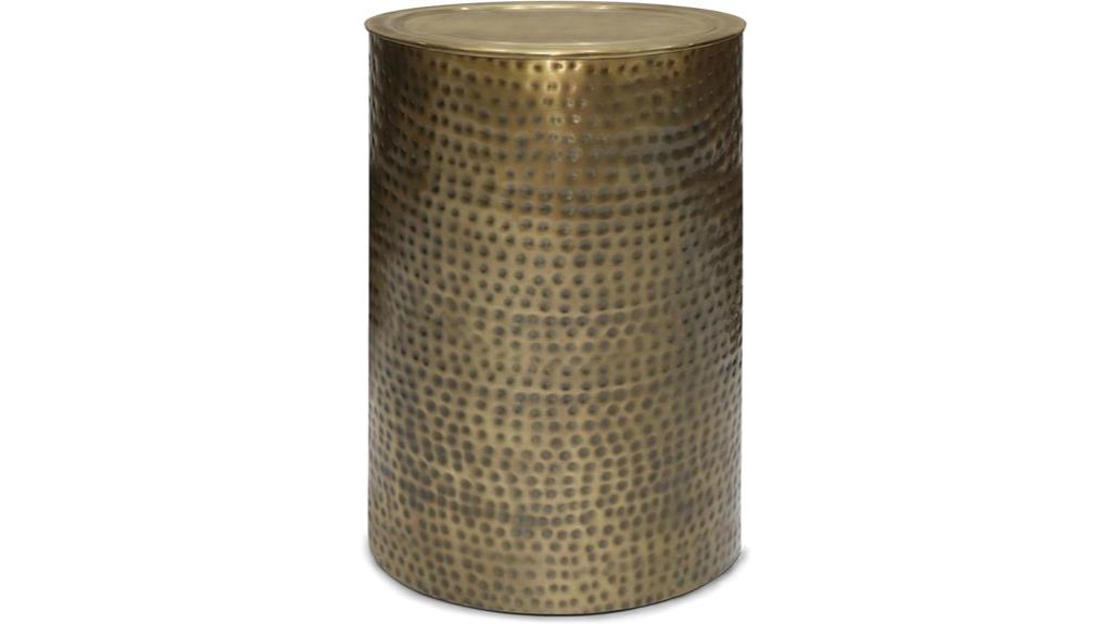 gold round drum table