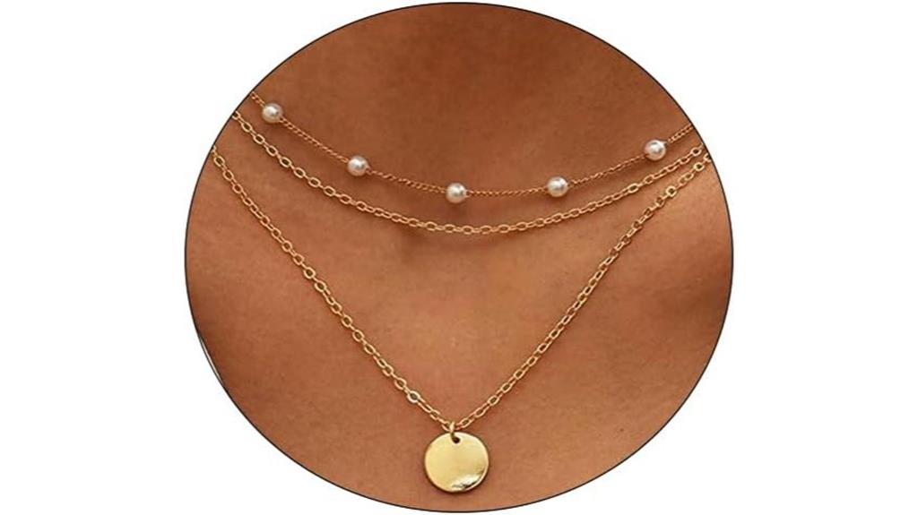 gold silver layered necklace