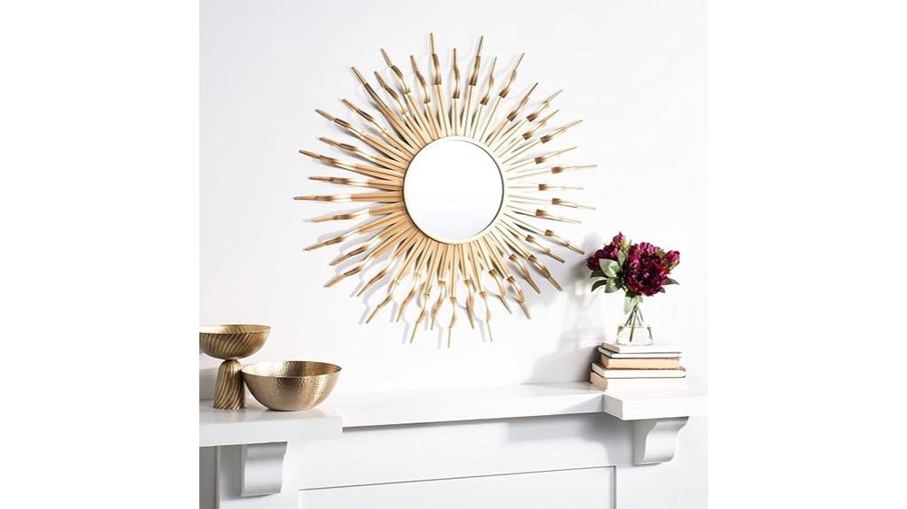 gold sunburst decorative mirror