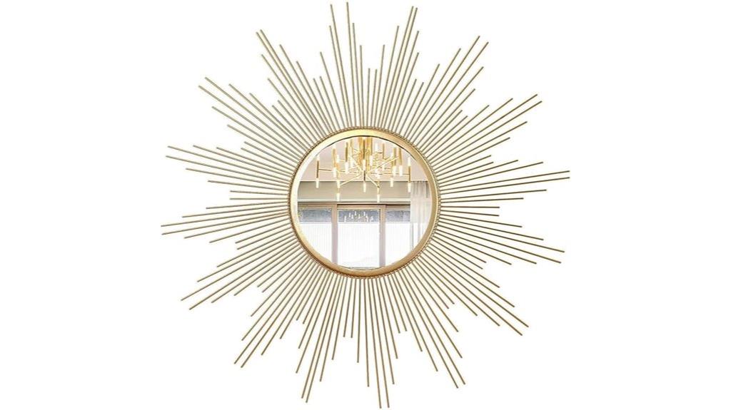 gold sunburst wall mirror