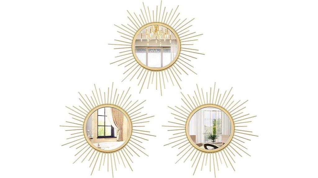 gold sunburst wall mirrors