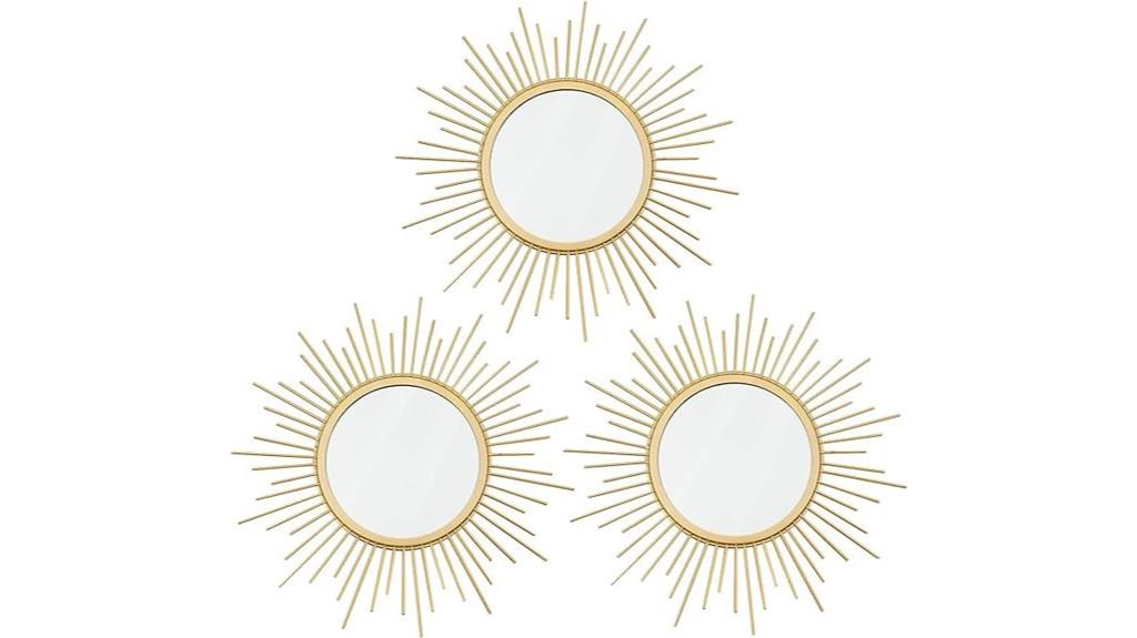 gold sunburst wall mirrors