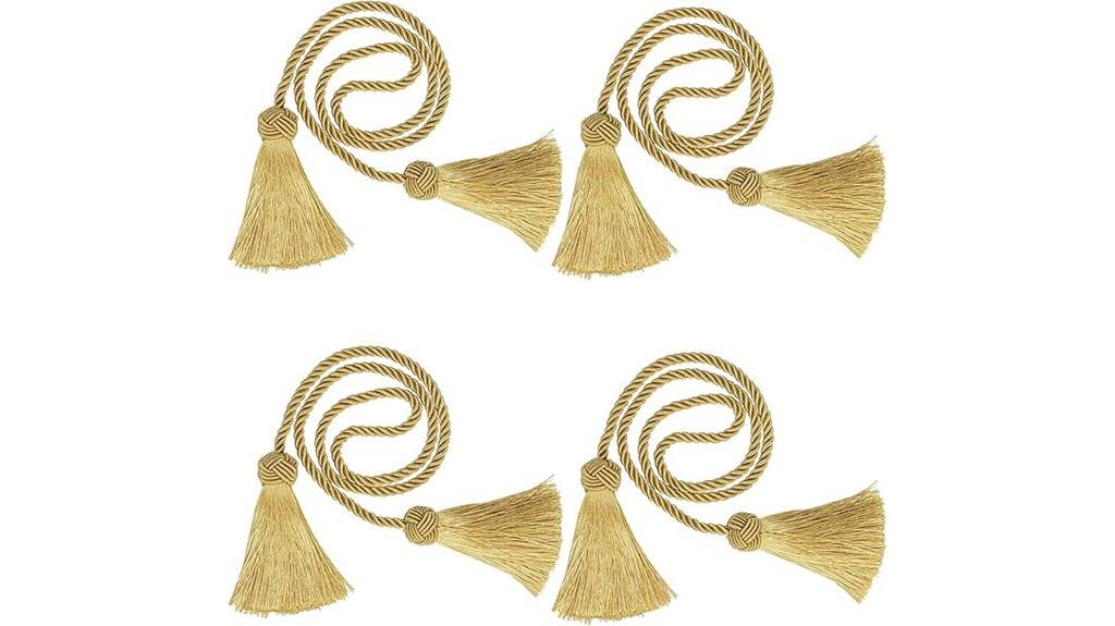 gold tassel rope tiebacks