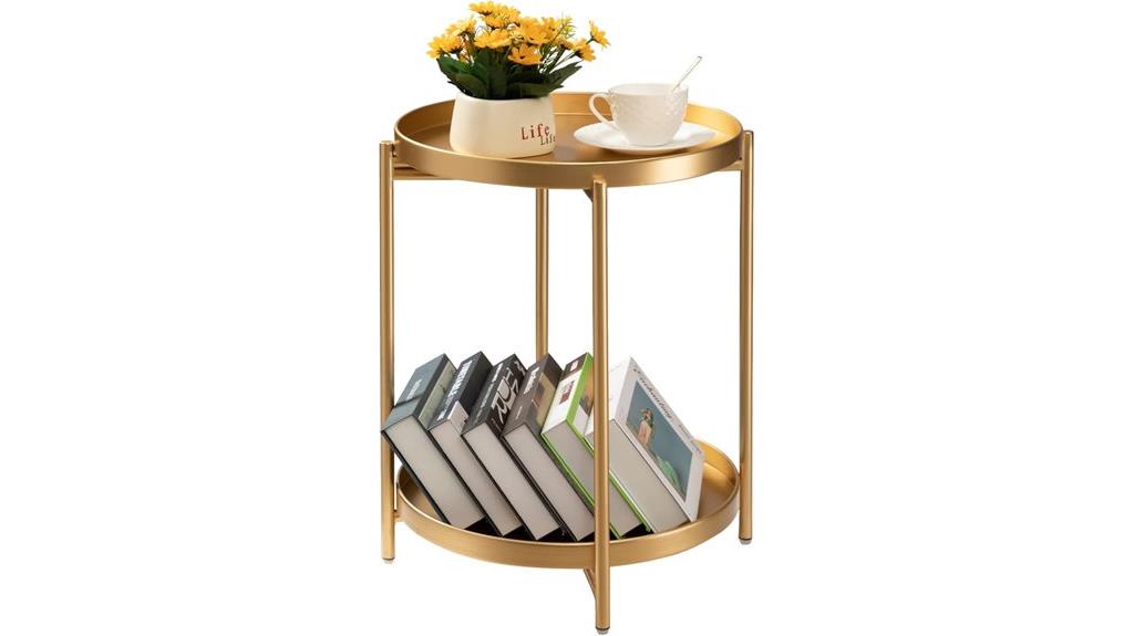 gold tier side table
