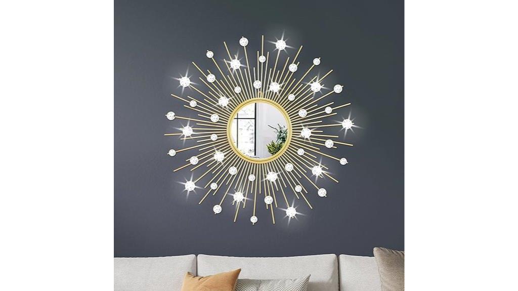 golden sunburst wall mirror