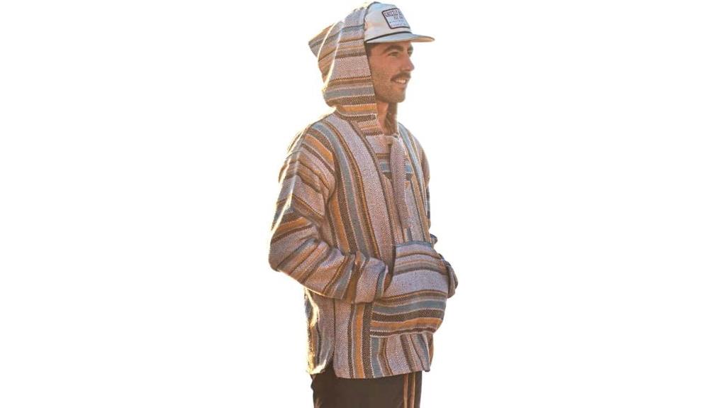 gray baja hoodie with drug rug