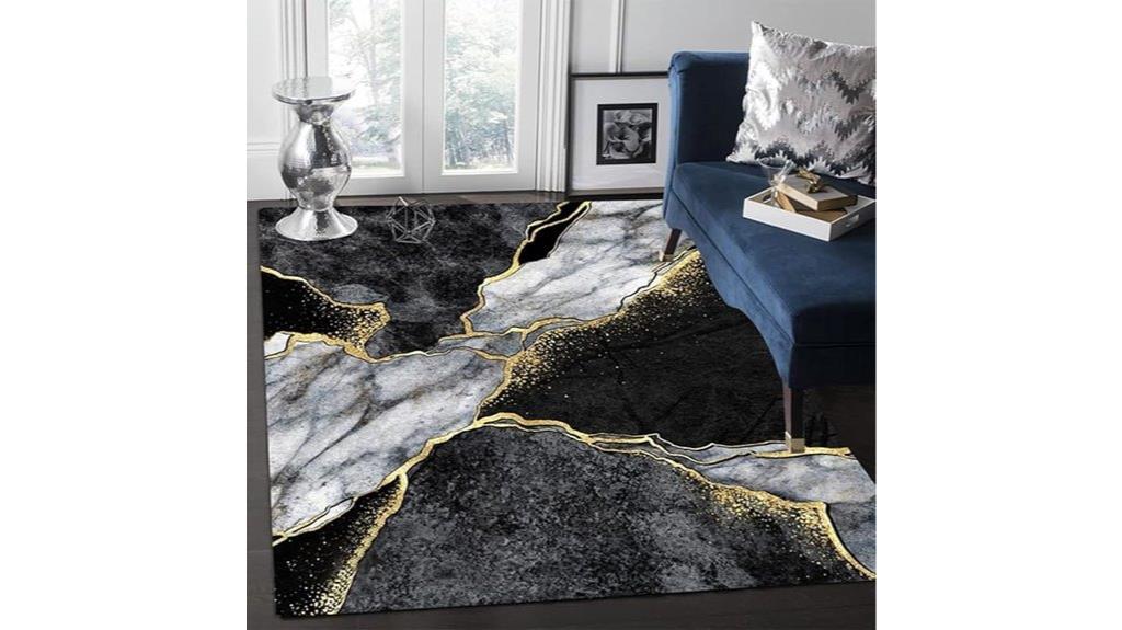 gray gold marble rug