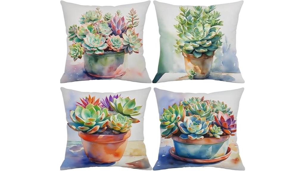 green cactus pillow covers