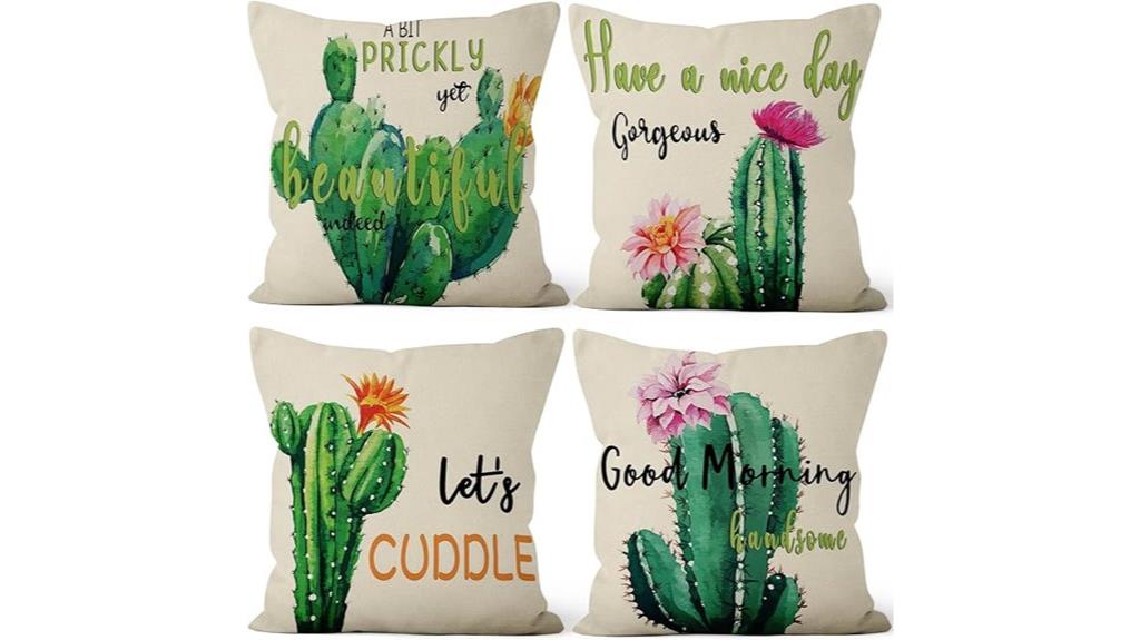 green cactus pillow set