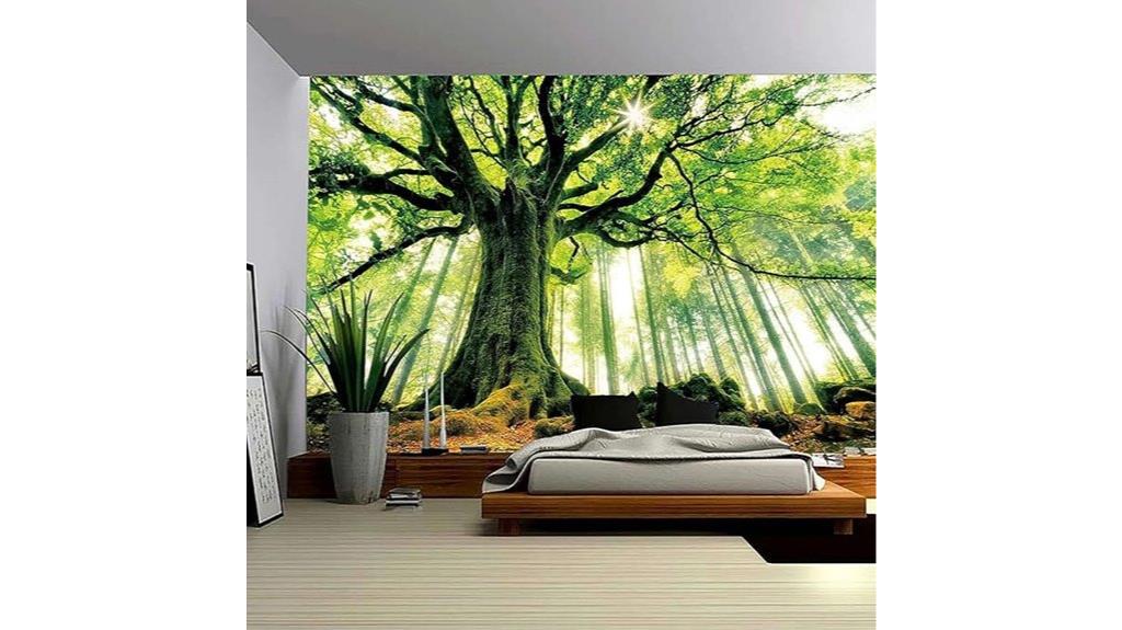 green tree nature tapestry