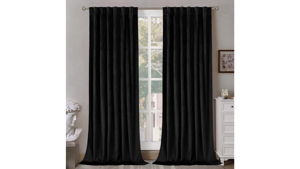 halloween black velvet curtains