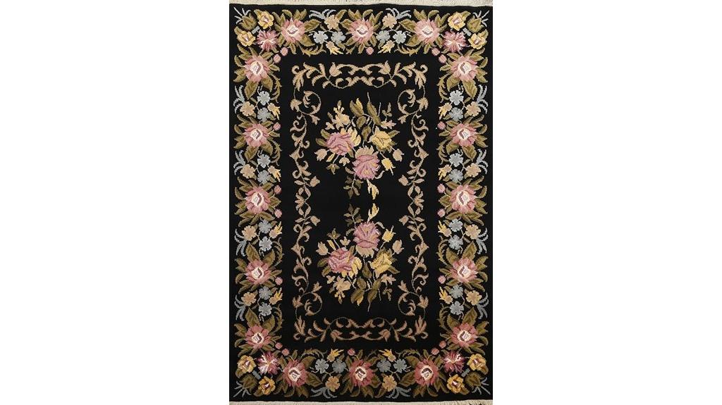 hand knotted floral rug