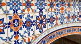 handcrafted tile fireplace accents