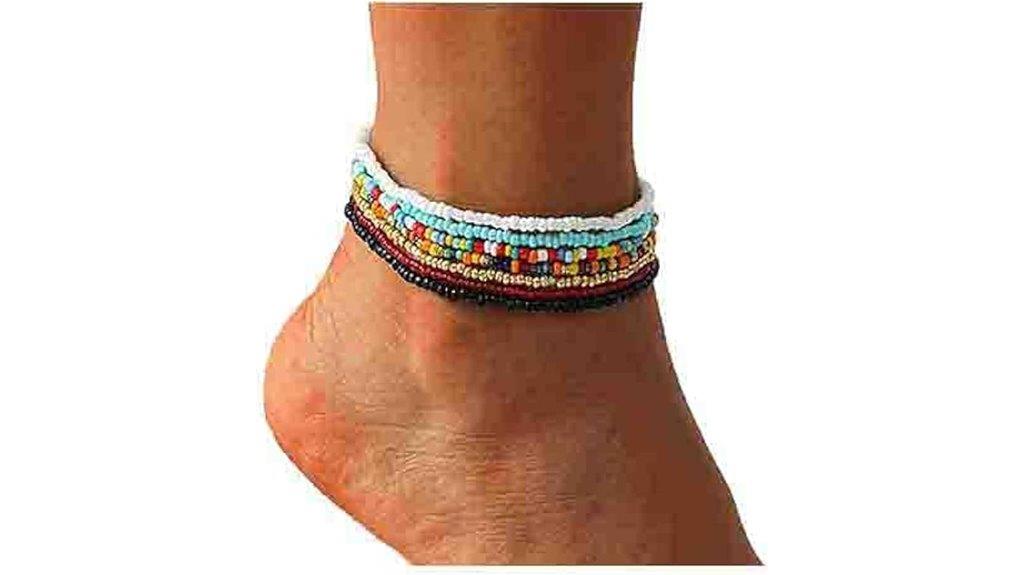 handmade boho beaded anklets