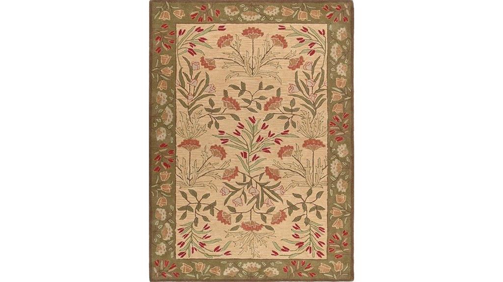 handmade floral wool rug