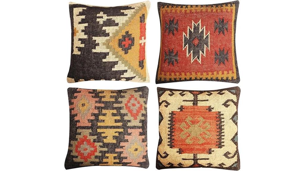 handmade jute boho cushion