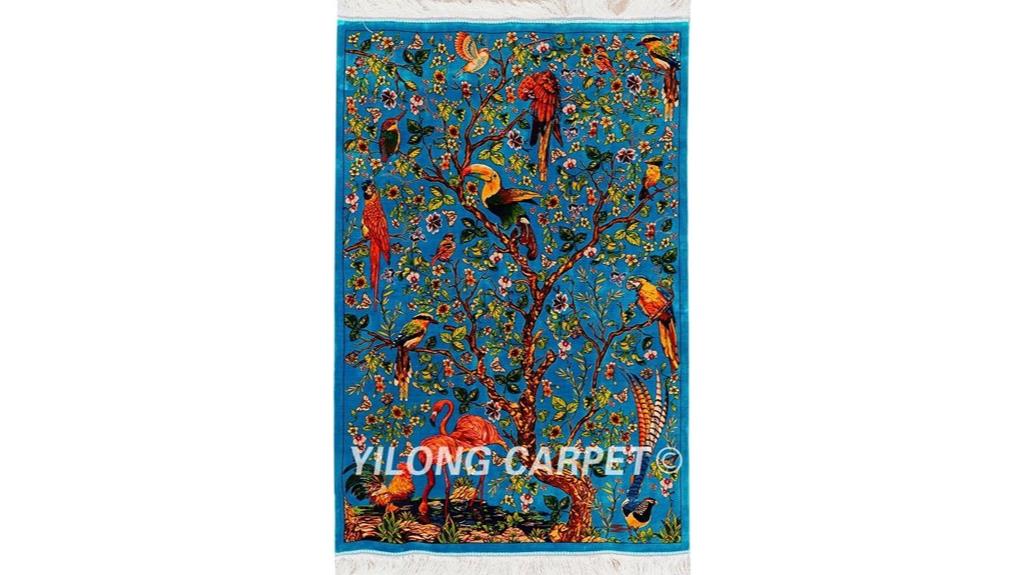 handmade silk tree rug