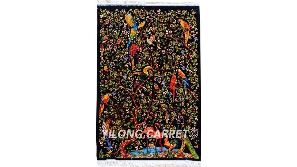 handmade silk tree rug
