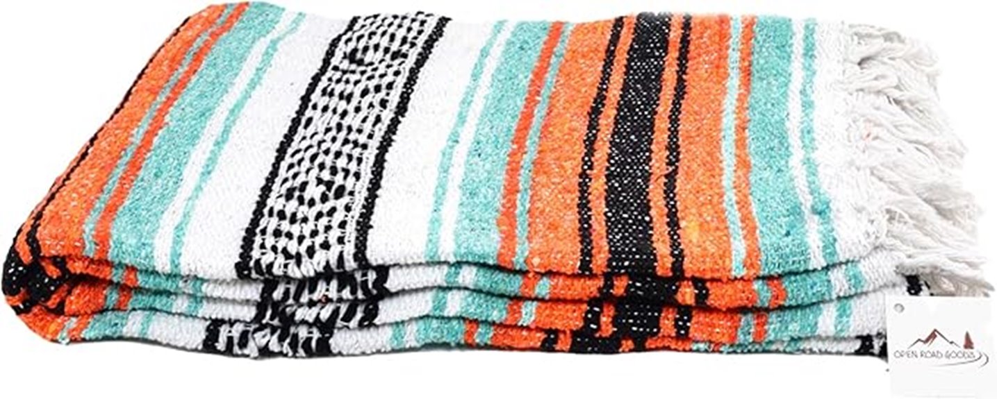handwoven mexican multicolor blanket