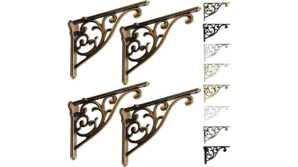 heavy duty brass shelving brackets