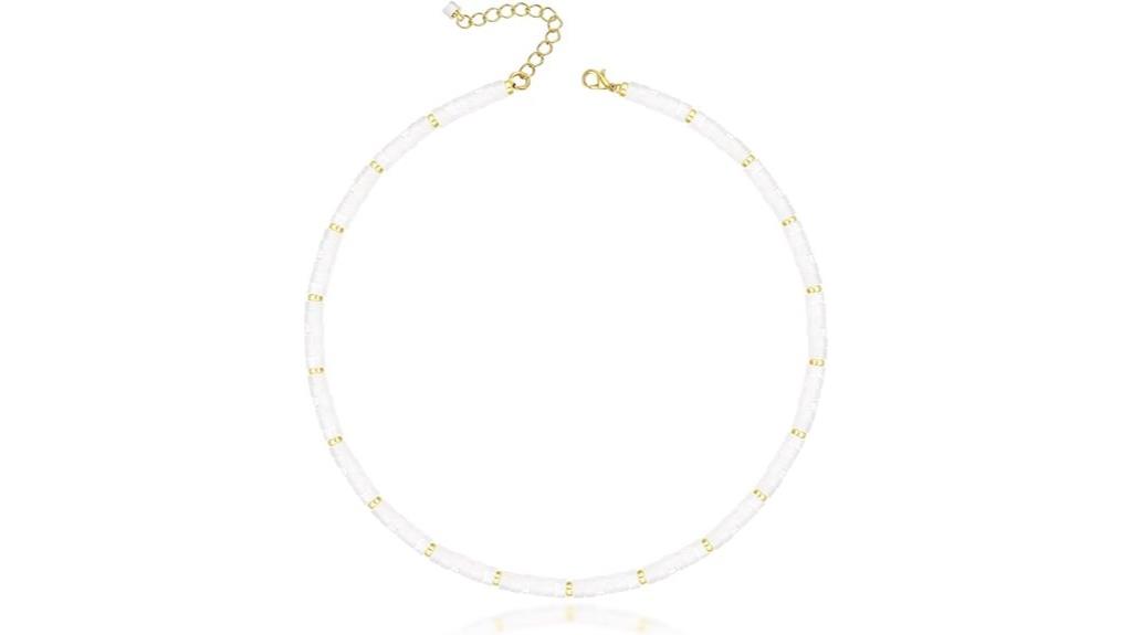 heishi pearl beaded necklace