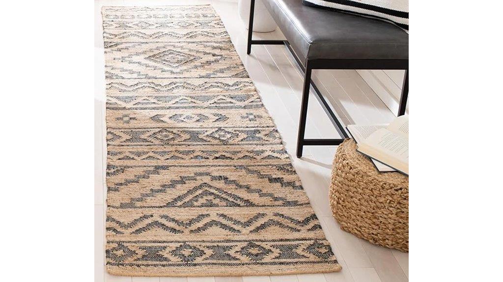 hemp jute geometric stair runner