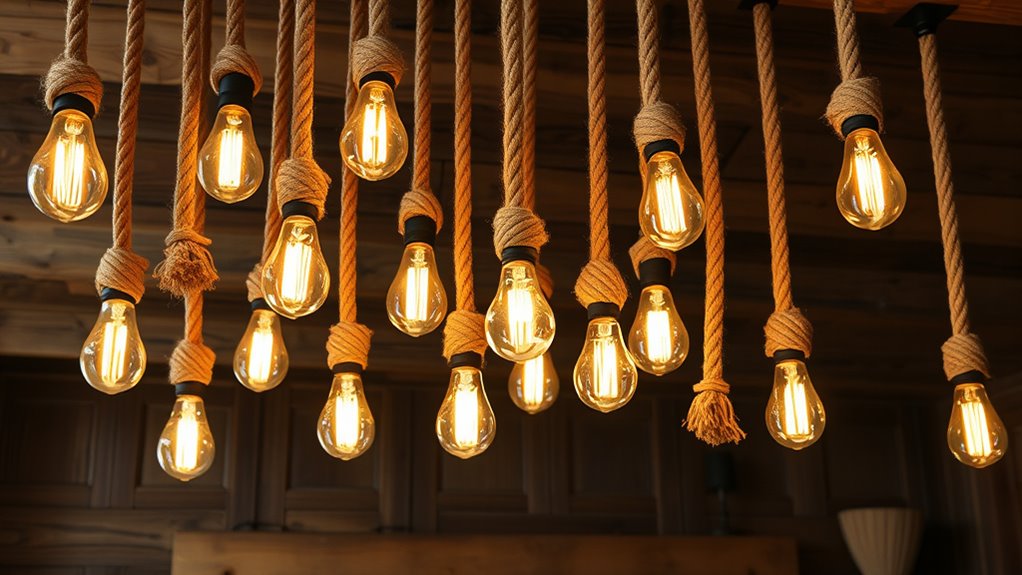 hemp rope pendant lights