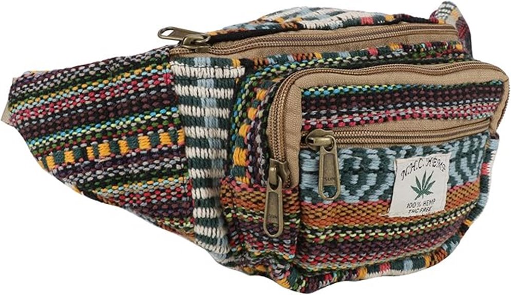 hemp waist pack with pockets