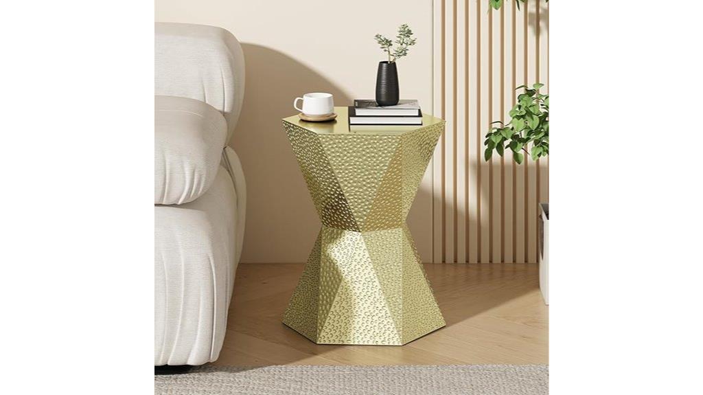 hexagon metal side table