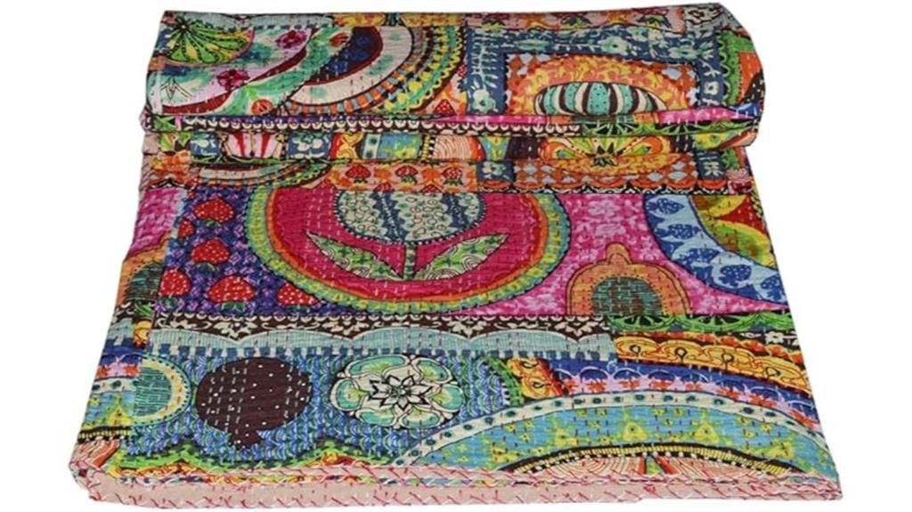 indian cotton kantha quilt