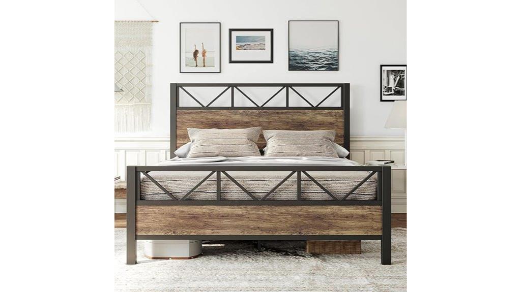 industrial style queen bed