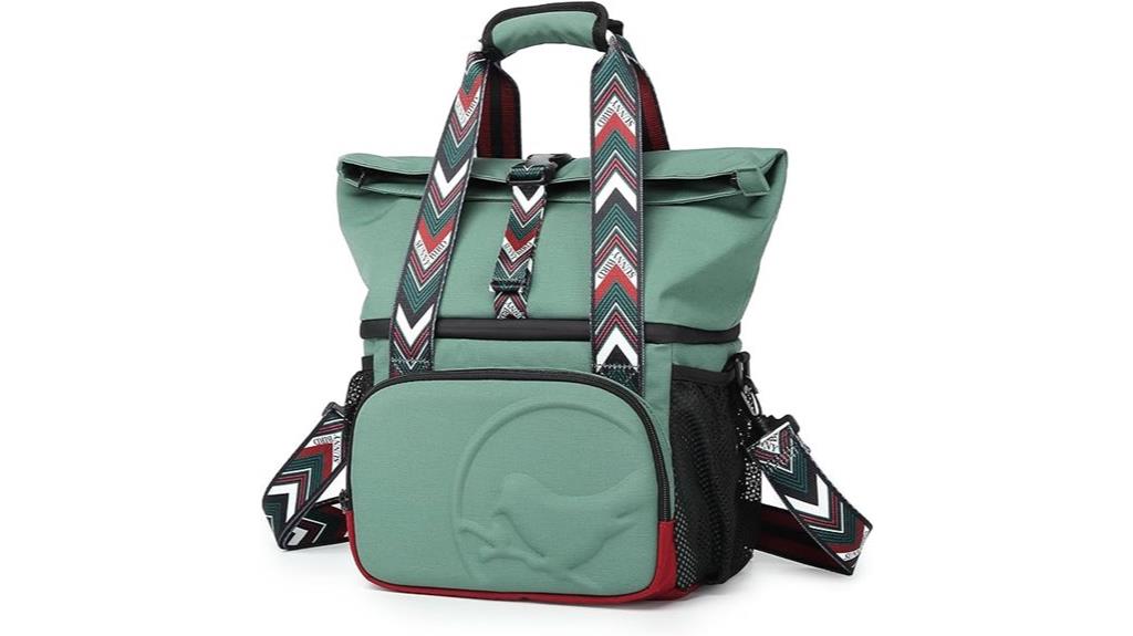 insulated dual compartment lunch bag