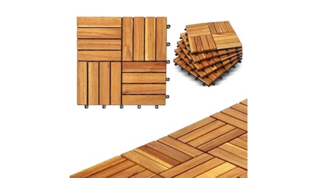 interlocking wood deck tiles