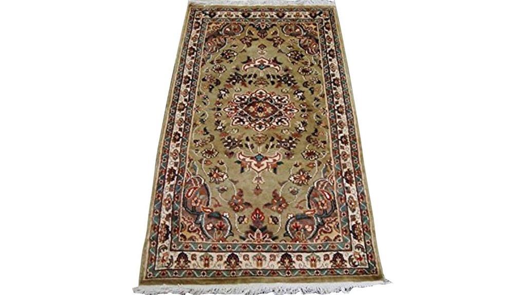 ivory floral hand knotted rug