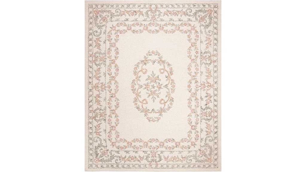 ivory pink aubusson rug