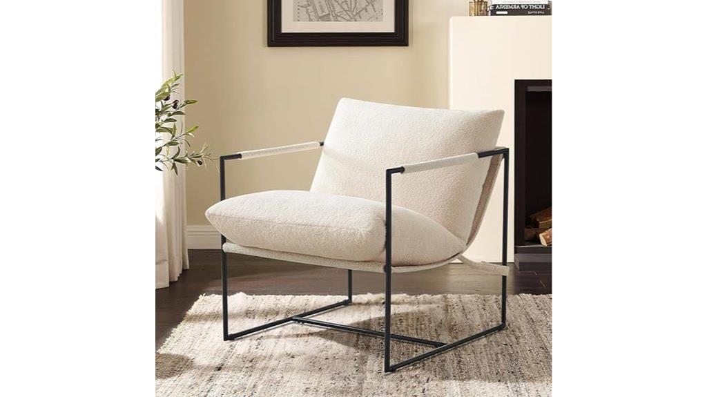ivory upholstered metal frame