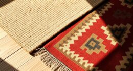 jute and kilim layering