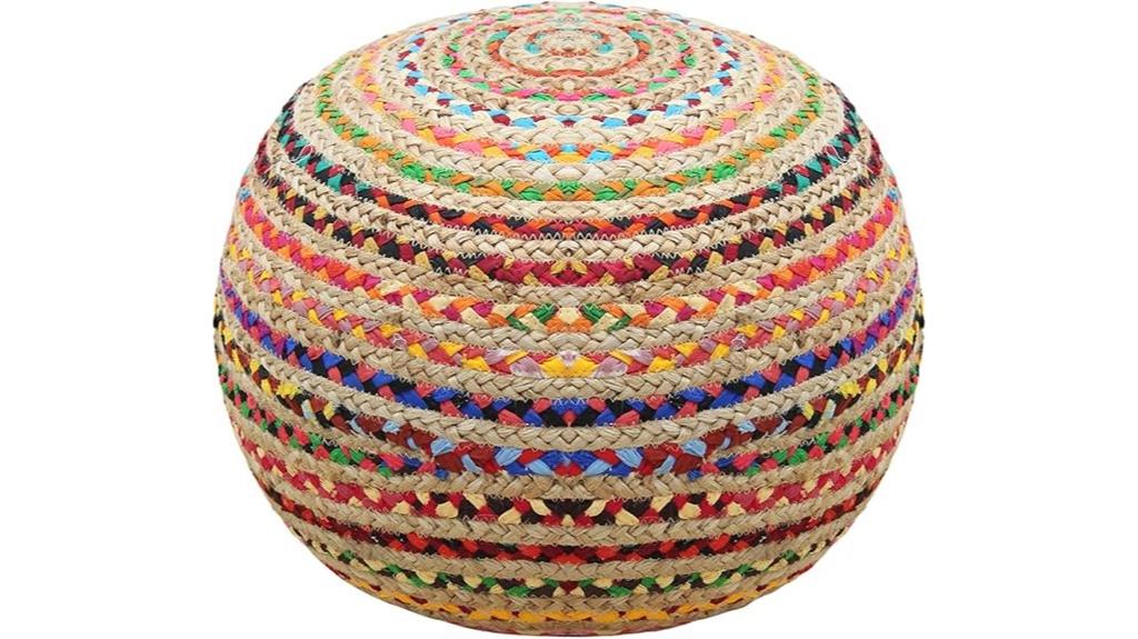 jute cotton chindi ottoman