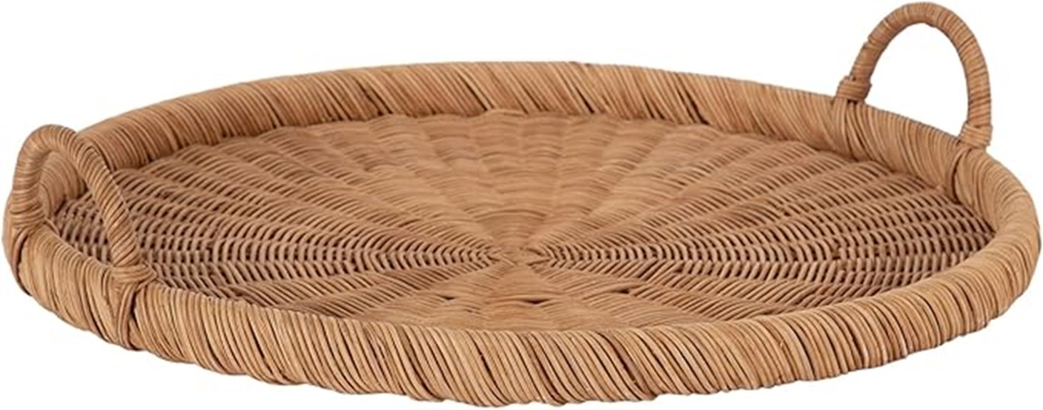 kate and laurel rattan tray