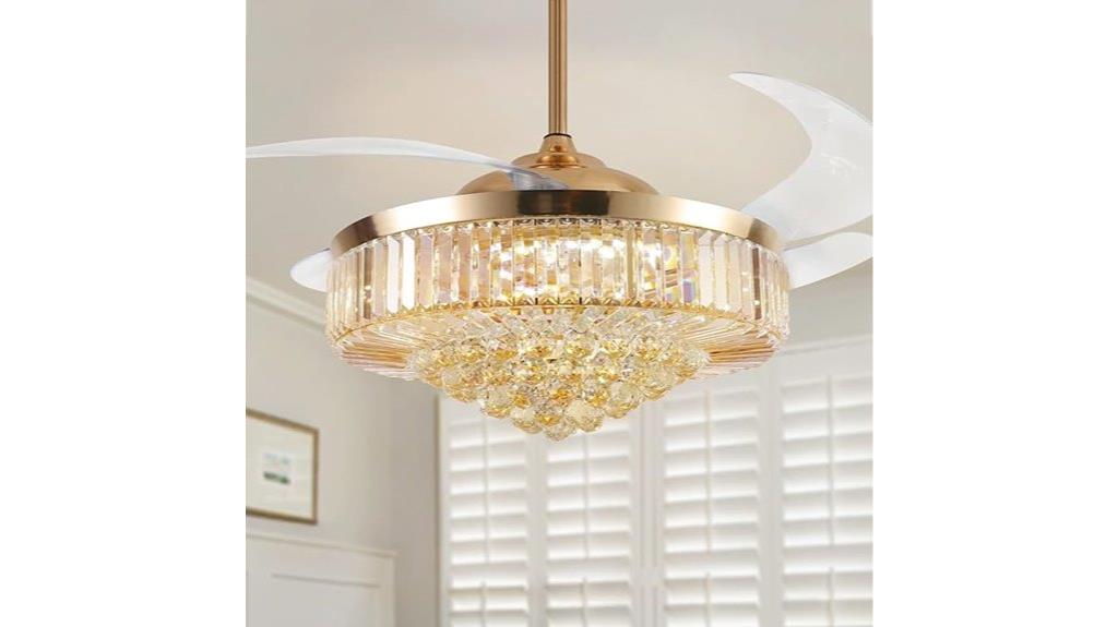 large crystal ceiling fan